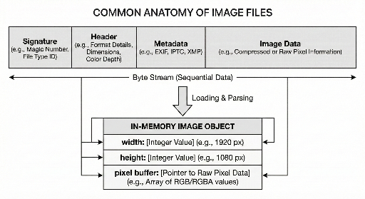 Diagram van de structuur van een afbeeldingsbestand