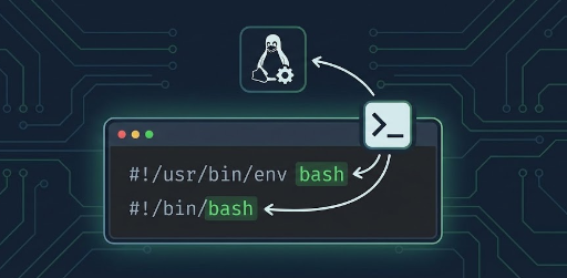 shebang的工作原理图 image of shebang in linux script