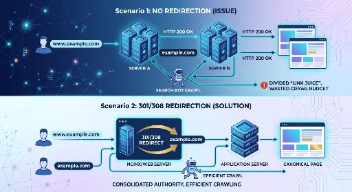 Integrating www and Apex Domains: The Importance of 301/308 Redirects for SEO and Operational Efficiency