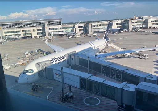 Lufthansa airplane at Frankfurt Airport