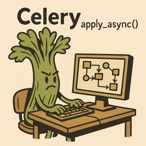 Celery cartoon image working hard
