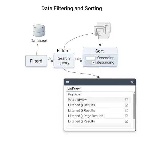 Search/Sorting Process Diagram – Visualization of ListView extension flow