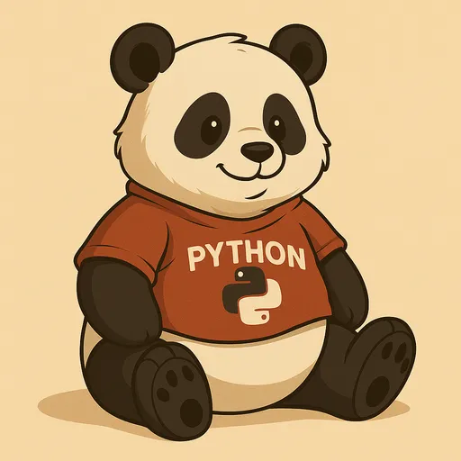 Schattige panda illustratie in een Python T-shirt
