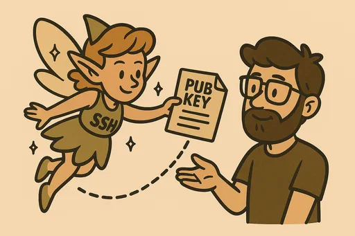 SSH fairy handing over the pub key