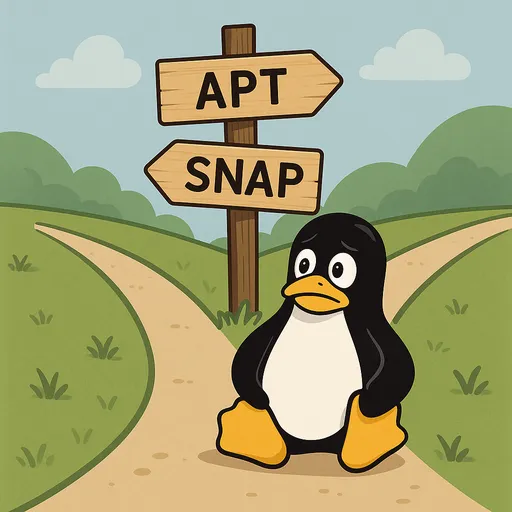 Tux at the APT vs SNAP crossroad